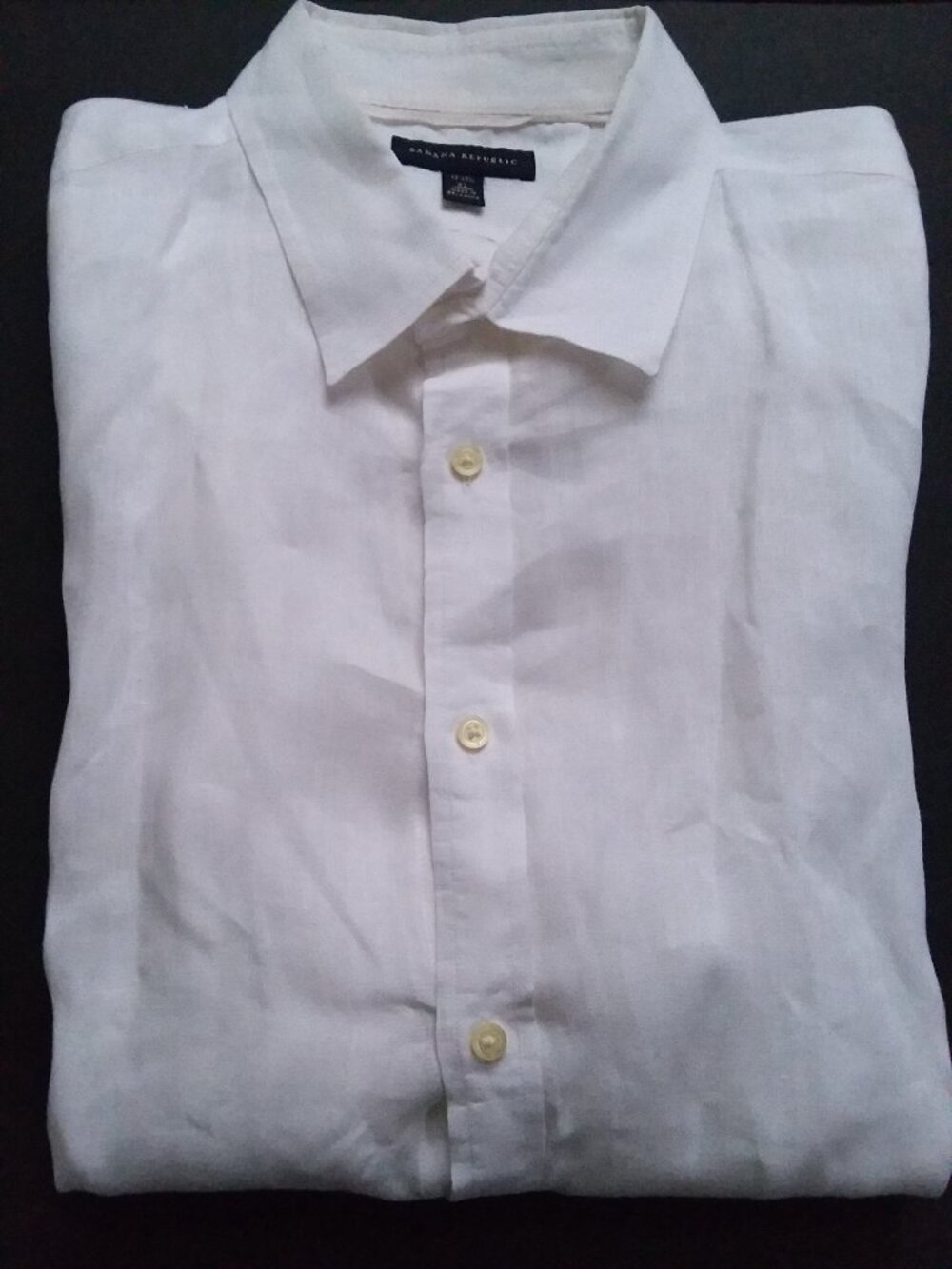 Banana Republic 100% Linen Casual Beach Travel Lounge utton Long Sleeve Shirt XL